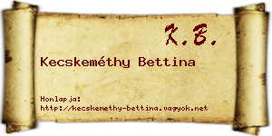 Kecskeméthy Bettina névjegykártya